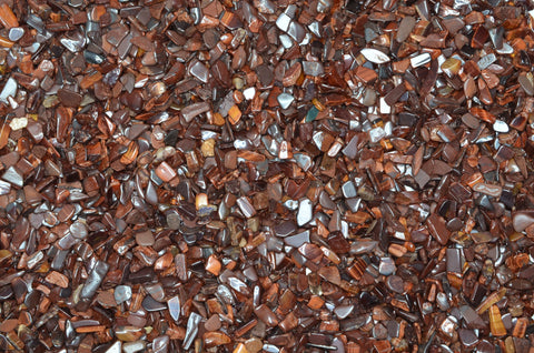 Tumbled Dyed Red Tiger Eye Chip Size Stones - Polished Rocks from China!