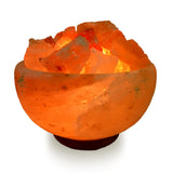 Natural Himalayan Fire Bowl with Chunks Salt Lamp - Large 7" Avg