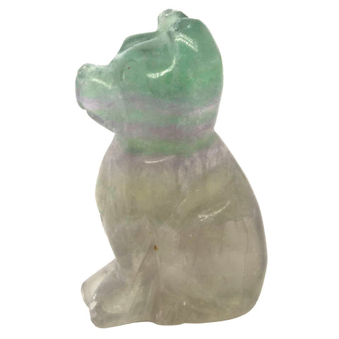 1 pc. of Rainbow Fluorite Carved Dog Figurine