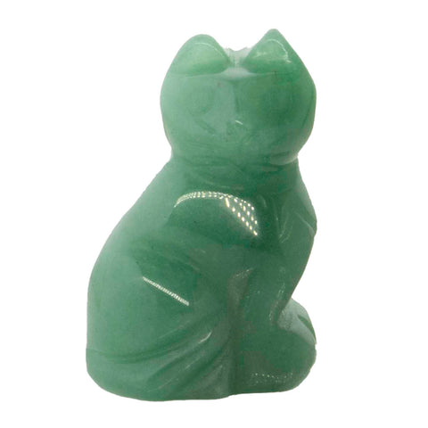 1 pc. of Green Aventurine Carved Cat Figurine