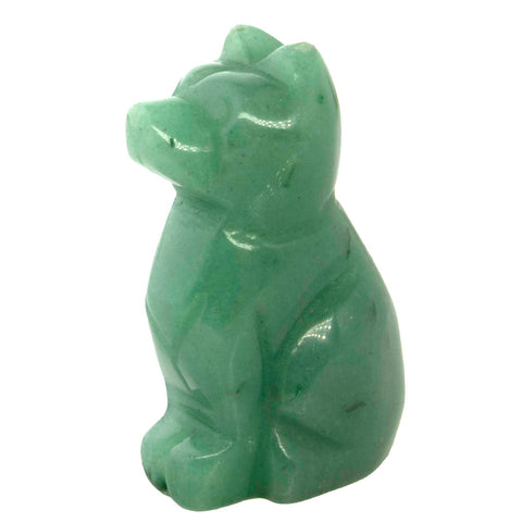 1 pc. of Green Aventurine Carved Dog Figurine