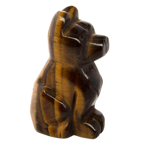 1 pc. of Tiger Eye Carved Dog Figurine